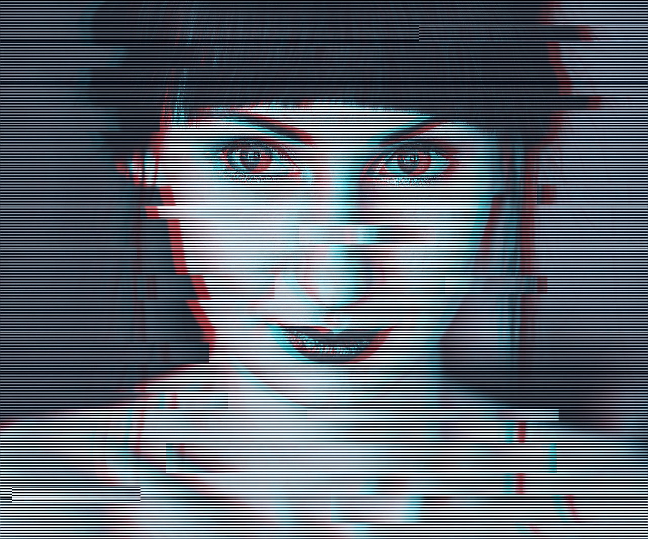 Memory Leak, glitch portrait poster